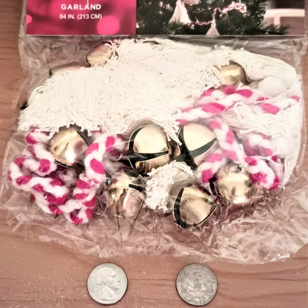 St. Nicholas Square® Kringle's Cottage Jingle Bell Tassel Garland/84 inches